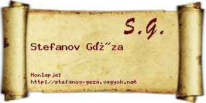 Stefanov Géza névjegykártya
